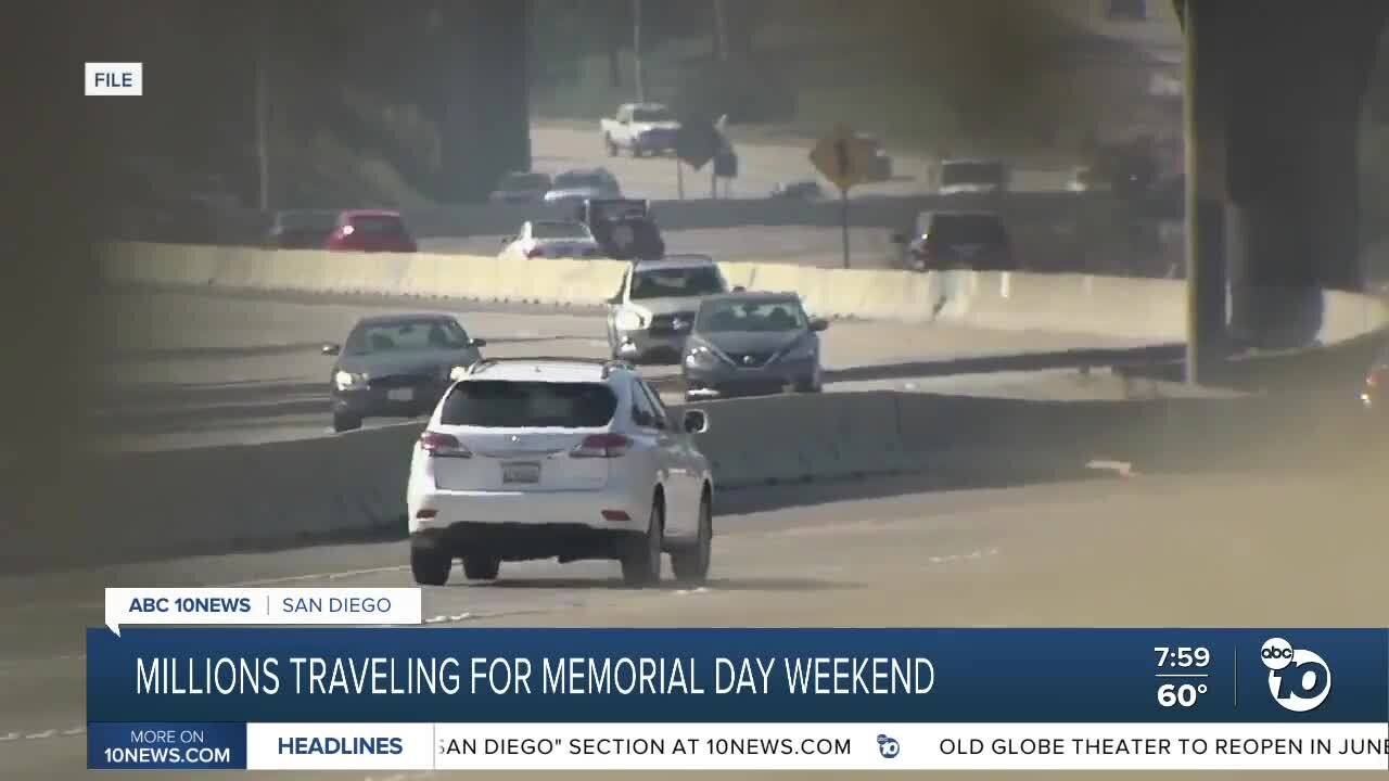 Millions traveling for Memorial Day weekend