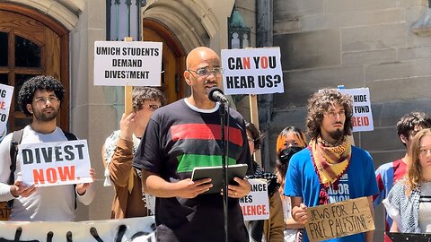 Univ. of Michigan Pro-Palestine Activists Press Conference After Felony Charges & Encampment Raid