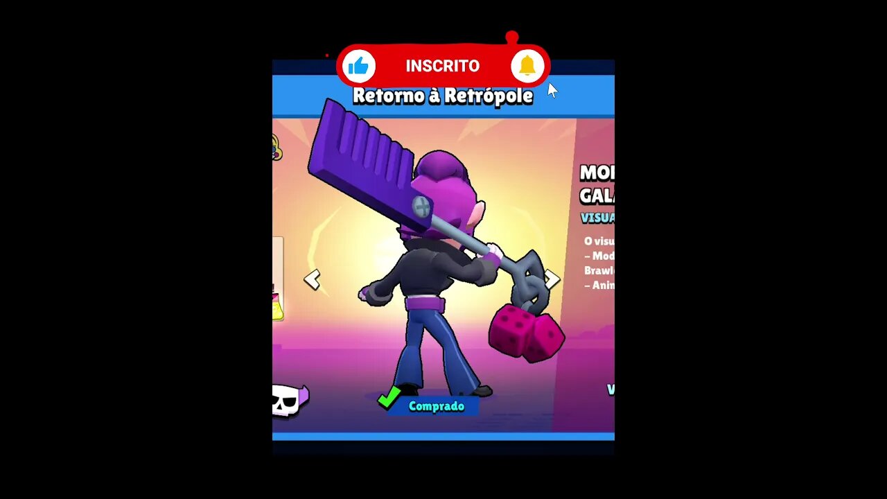 NOVA SKIN DO BRAWLER MORTIS GALÃ - BRAWL STARS #205 #SHORTS