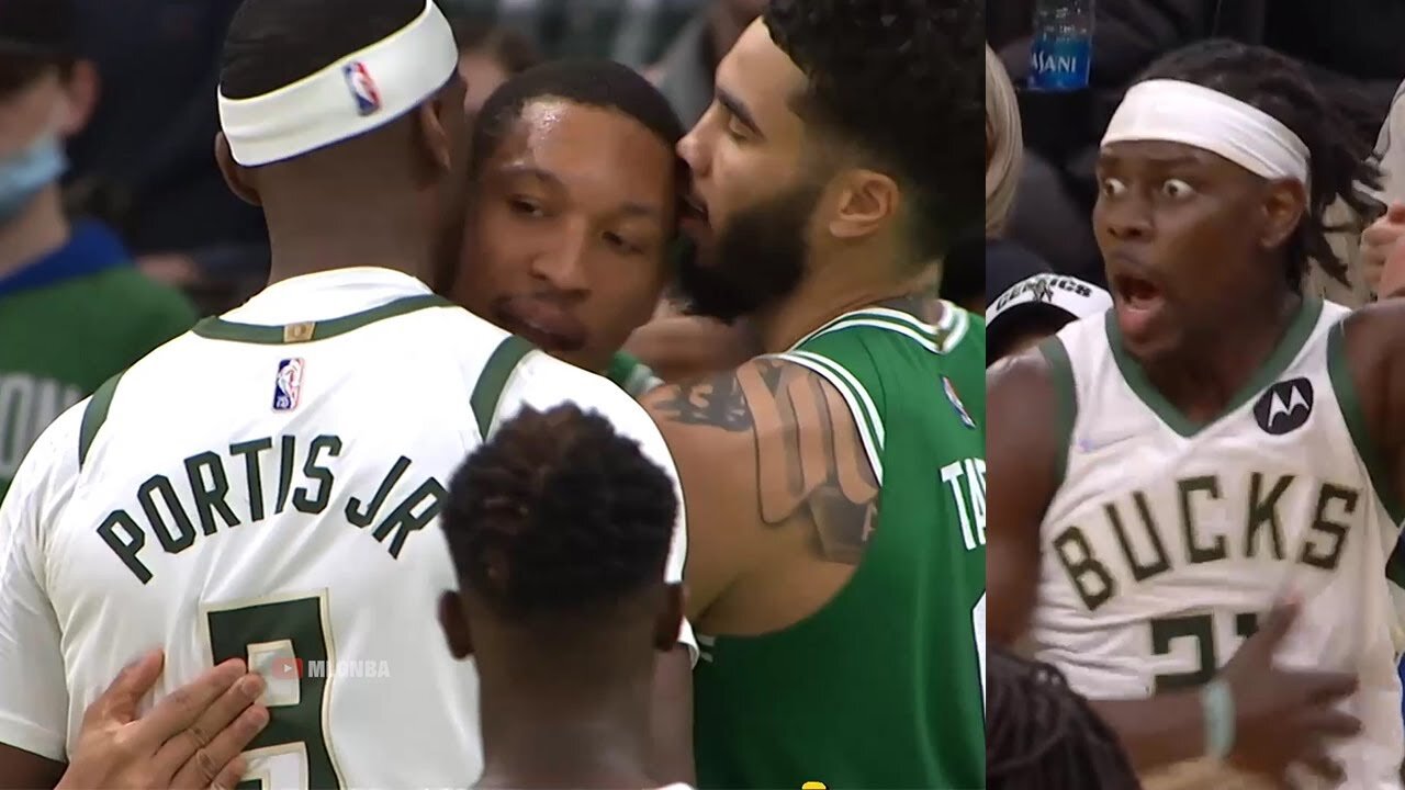 Bobby Portis and Grant Williams go face-to-face after that play 😮