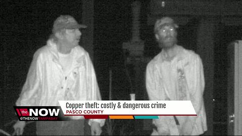 Two men caught on surveillance video stealing copper from power station again