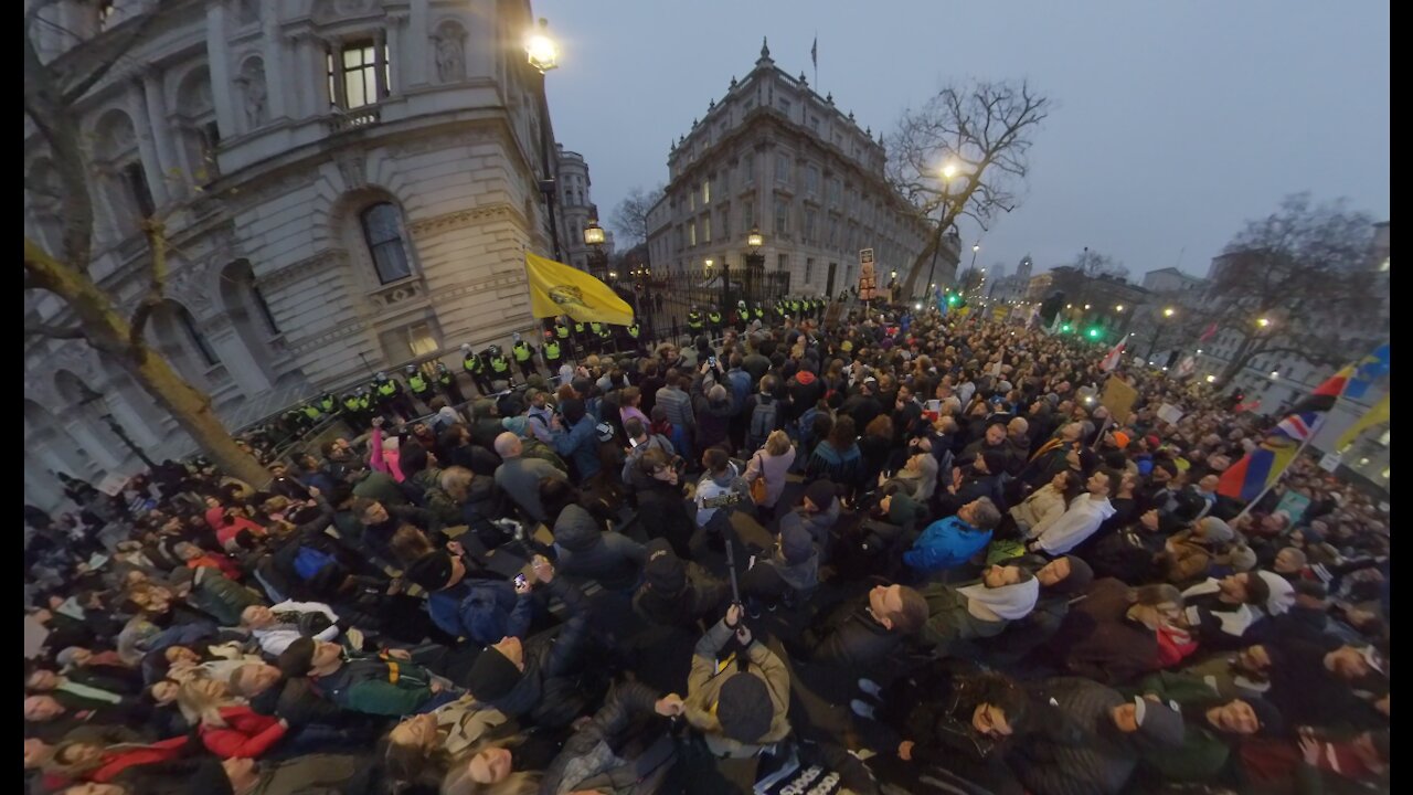 Freedom Rally London 18/12/21 Downing Street - 99 percent