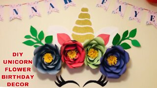 DIY UNICORN FLOWER BIRTHDAY DECOR