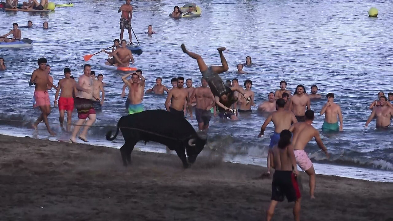 Touro Apanha Rapariga Na Tourada da Praia da Vitória 2024