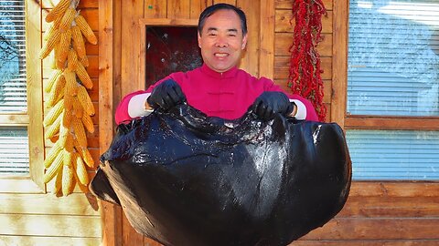 GIANT beef liver in the thick ash of a frying pan! Haven't you tried this yet? Village Gourmet Uncle