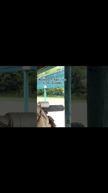 Slow motion flow through suppressor. The huxwrx 7.62ti on my blackout defense 14.5.