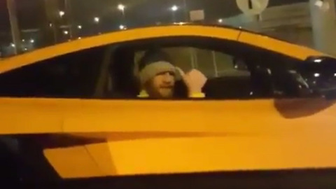 Conor McGregor Leaves Fans in the Dust While Speeding in a Yellow Lamborghini