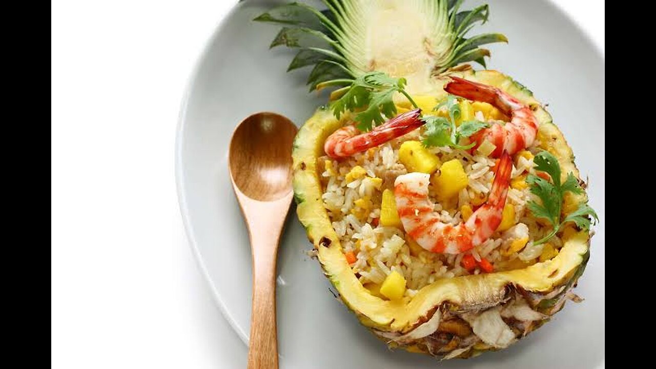 Yummy Cooking Shrimp Fried Rice Inside Pineapple cc by Cooking With Sros