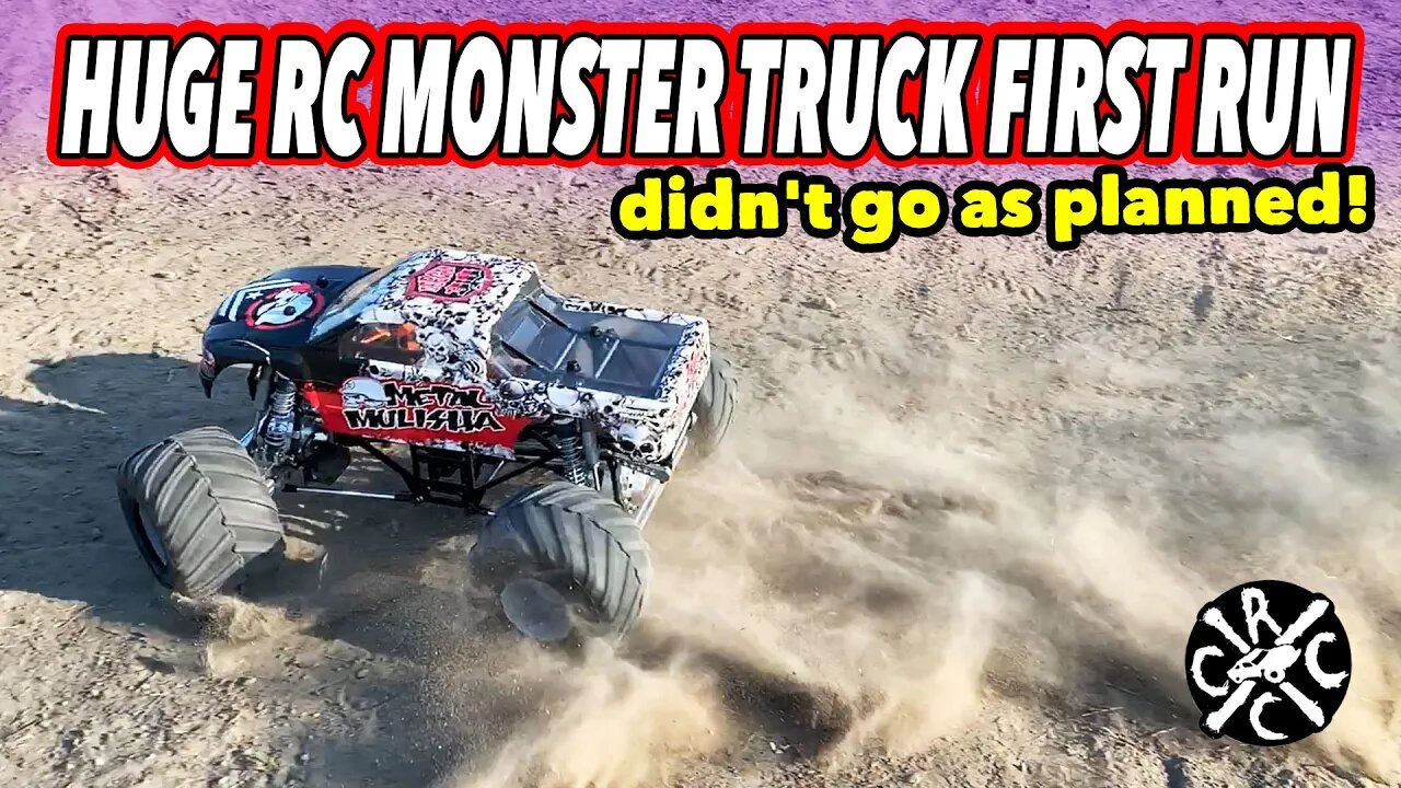 Huge 1/5th Scale RC Solid Axle Monster Truck First Run Doesn't Go As Planned