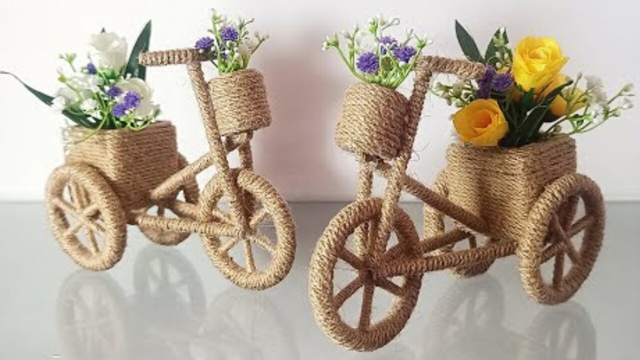 Jute Thread Cycle Craft Idea II Home Decoration Idea