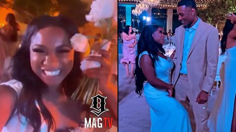 Reginae Carter Catches The Bridal Bouquet At Mom's Toya's Wedding Reception! 💐