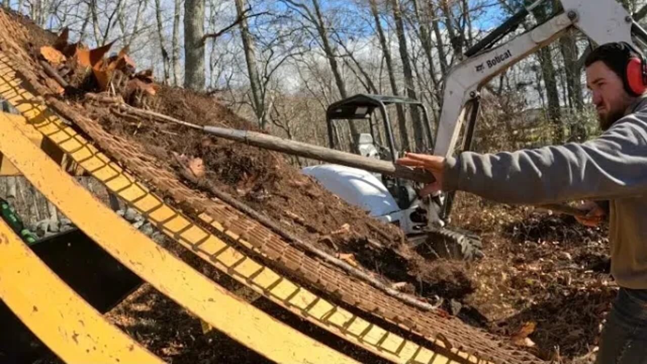 Screening topsoil by hand | Broken shaker motor | Homemade Screener