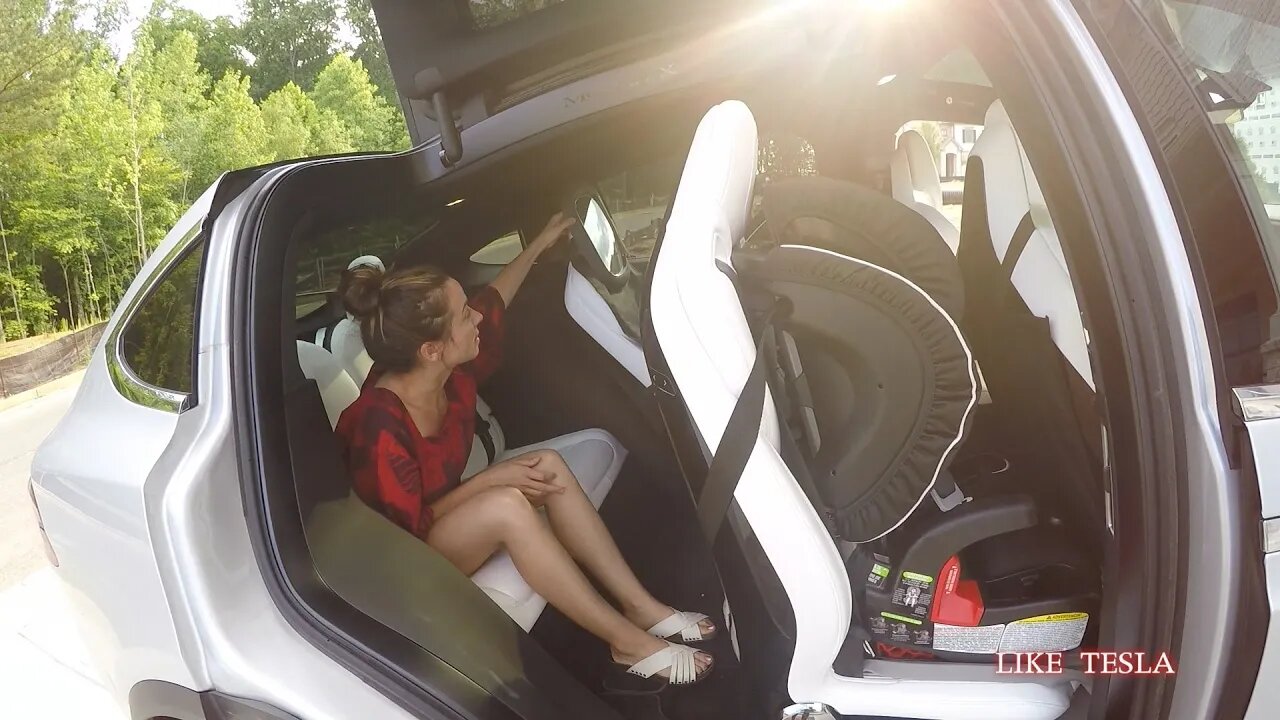 Tesla Model X third row access and car seats