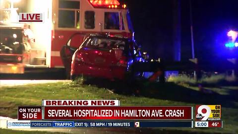 Hamilton Avenue closed by single-vehicle crash