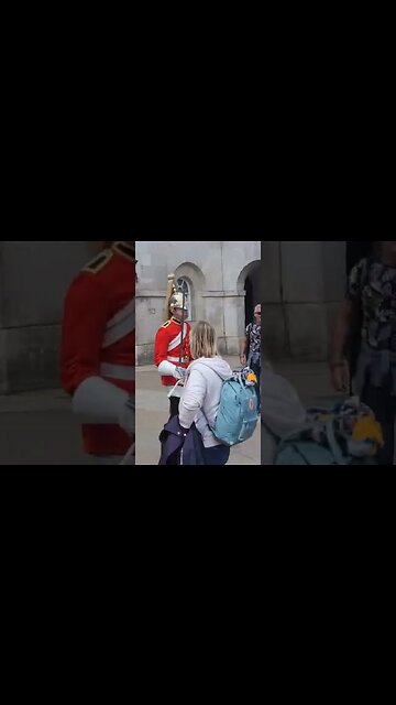 3 July 2022 girl almost runs in to the kings guard forgoten footage #horseguardsparade