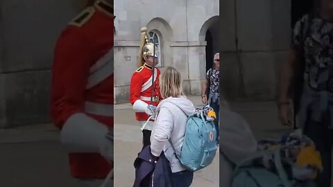 3 July 2022 girl almost runs in to the kings guard forgoten footage #horseguardsparade