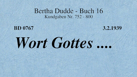 BD 0767 - WORT GOTTES ....