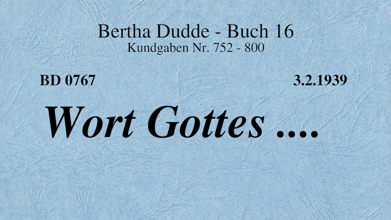 BD 0767 - WORT GOTTES ....