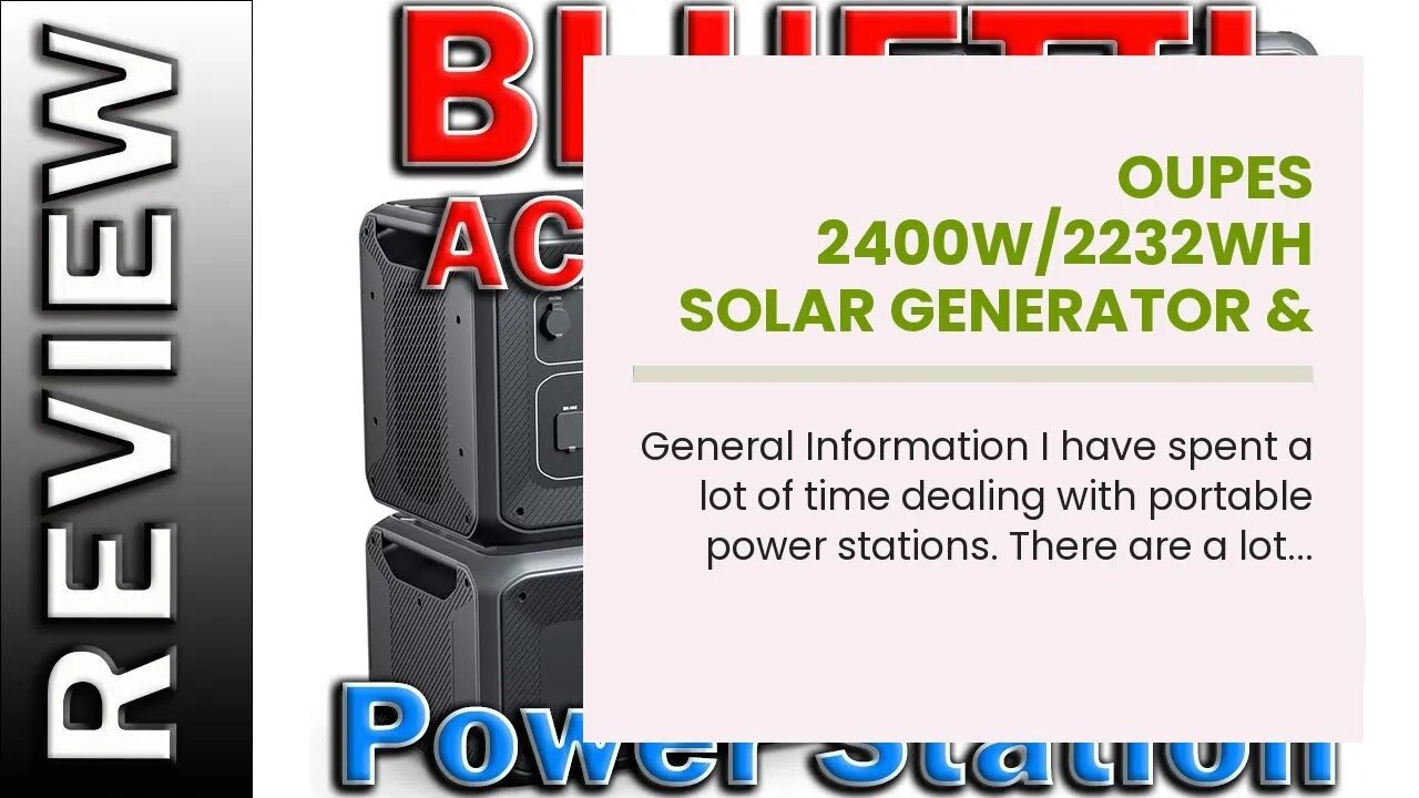 OUPES 2400W/2232Wh Solar Generator & 4PCS 240W Foldable Solar Panel Included, Portable Power St...