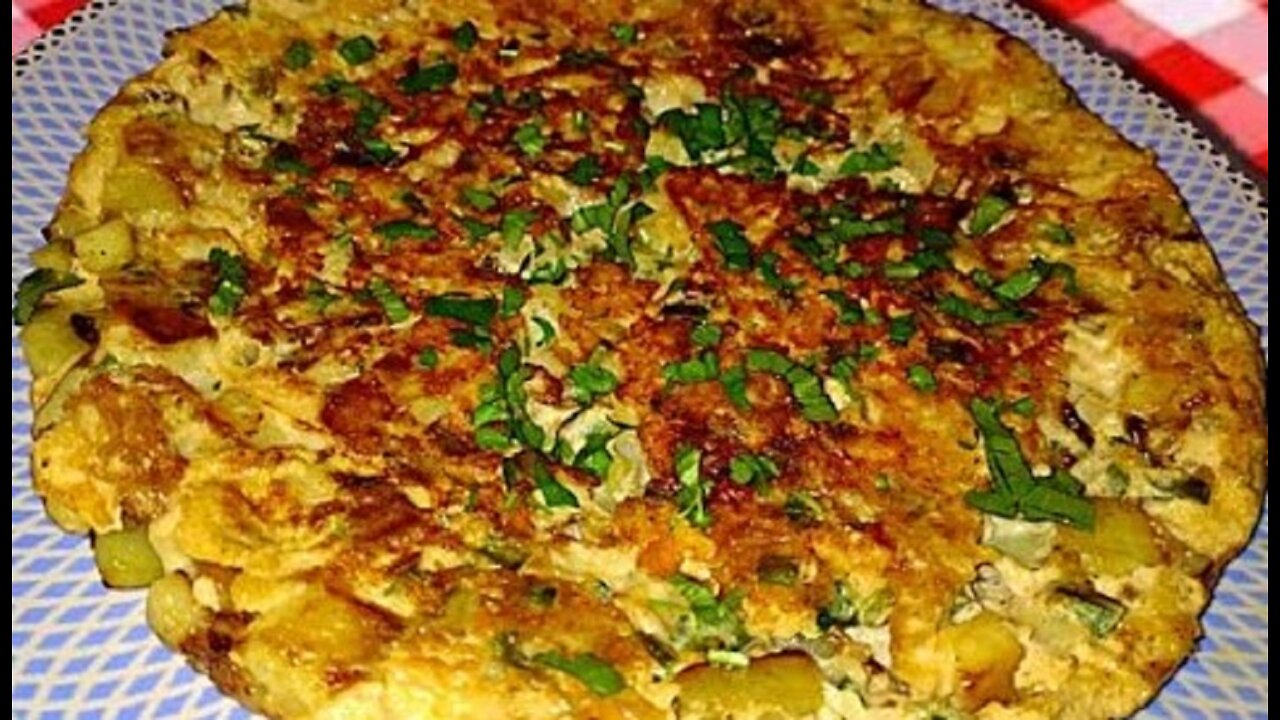 Hearty omelet with potatoes