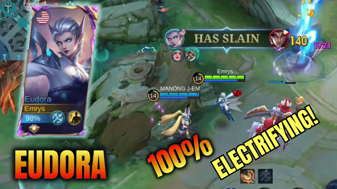 100% ELECTRIFYING!! Mythic Ranked Eudora