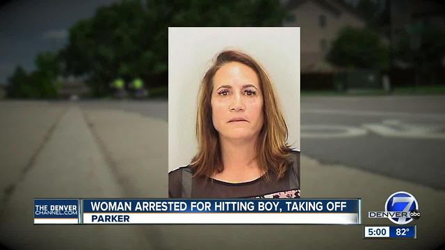 Woman arrested after allegedly hitting boy in Parker, driving off and duct taping her mirror