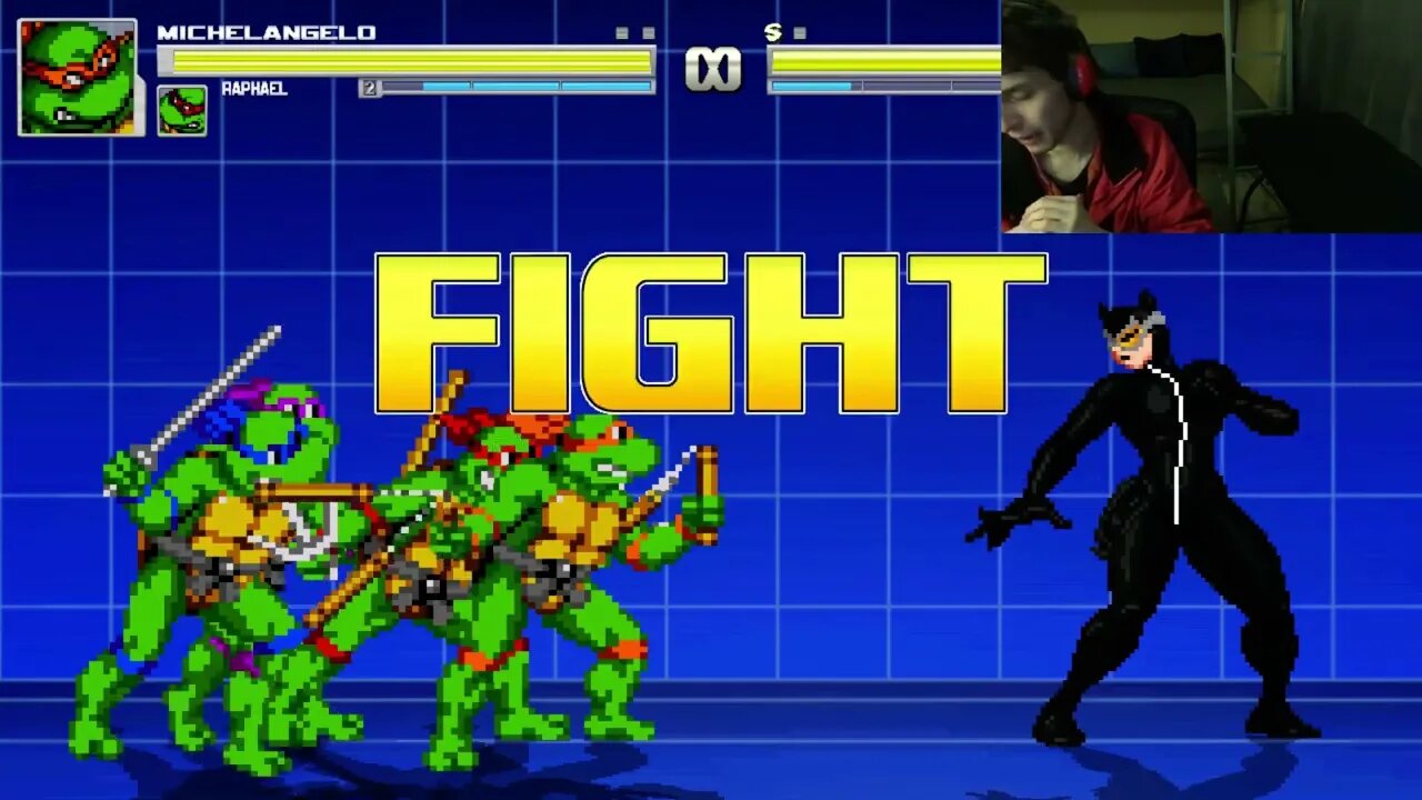 Teenage Mutant Ninja Turtles Characters (Leonardo And Raphael) VS Catwoman In A Battle In MUGEN