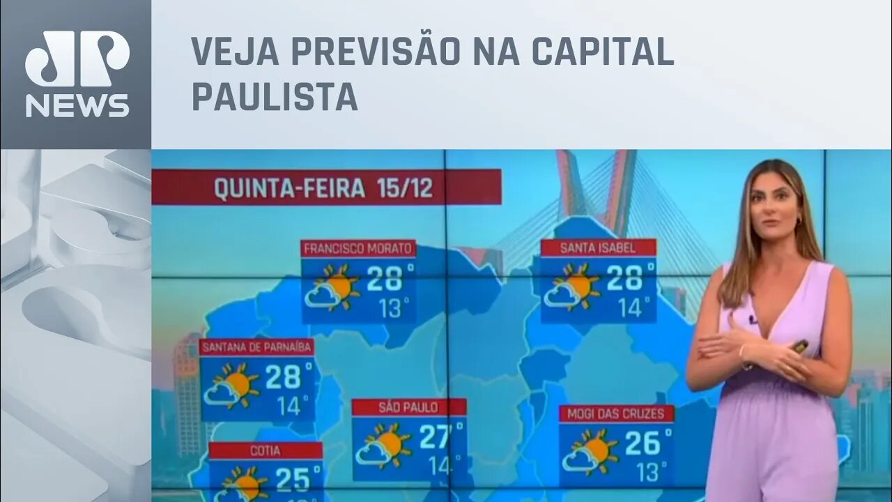 Previsão do tempo aponta dia ensolarado para São Paulo nesta quinta (15)