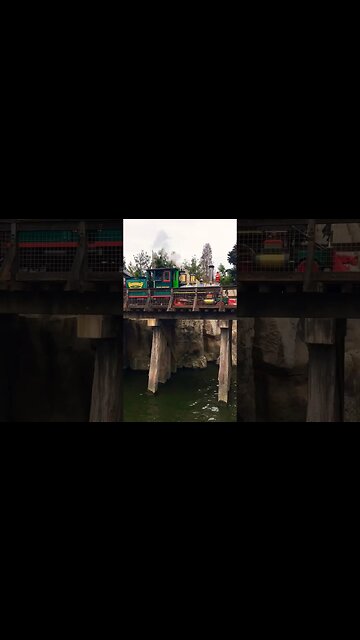 Watching the steam train from the Mark Twain #disneyland #steamtrain #frontierland #riversofamerica