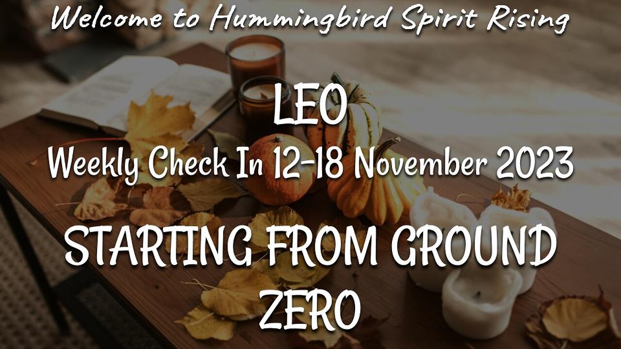 LEO Weekly Check In 12-18 November 2023 - STARTING FROM GROUND ZERO