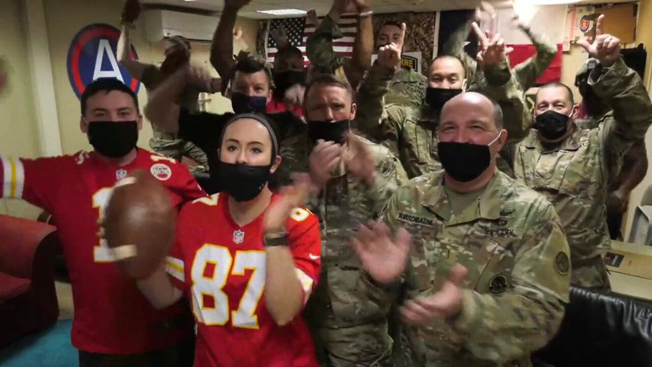 Short Soldiers Watch Super Bowl LV