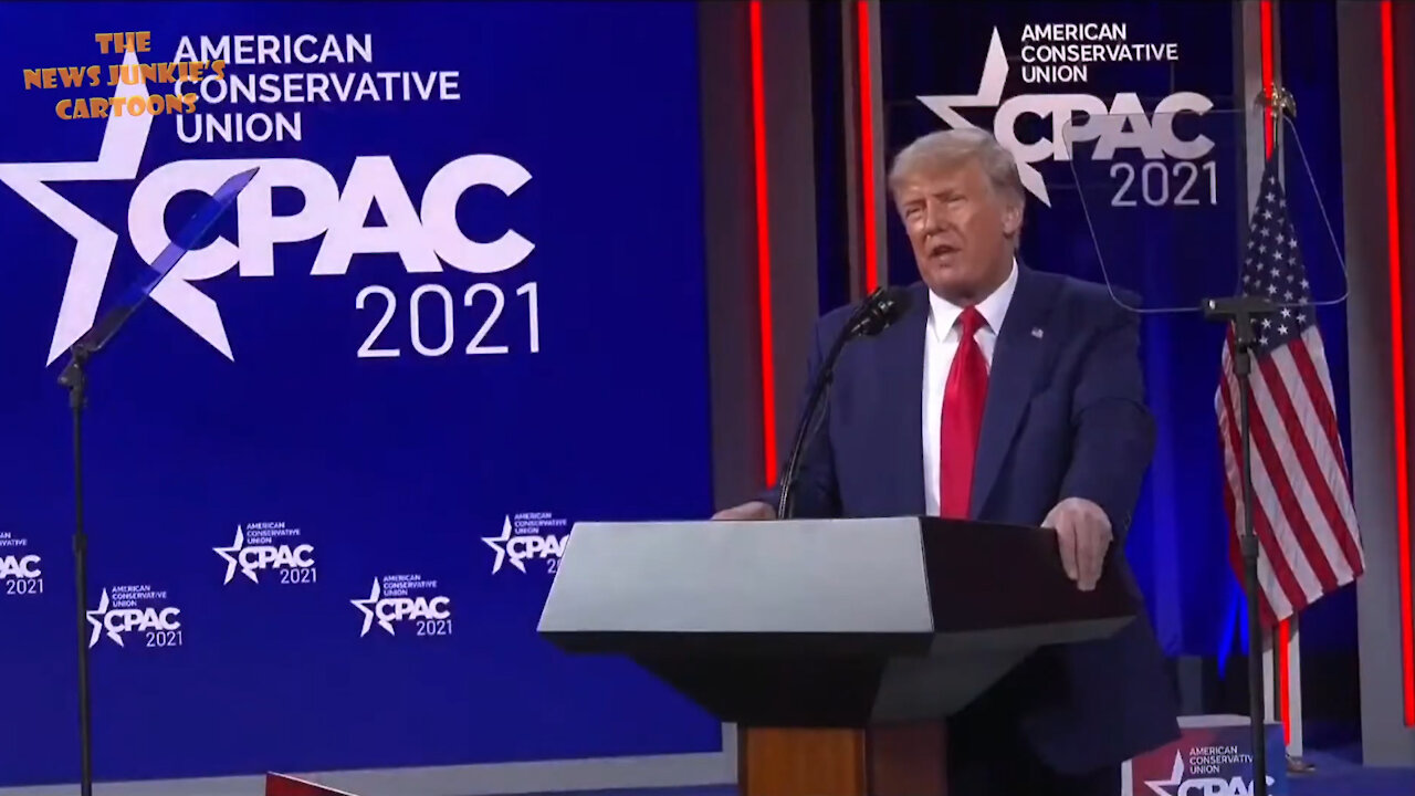 Banned on YouTube: Donald Trump speaks at the CPAC conference in Orlando, Florida