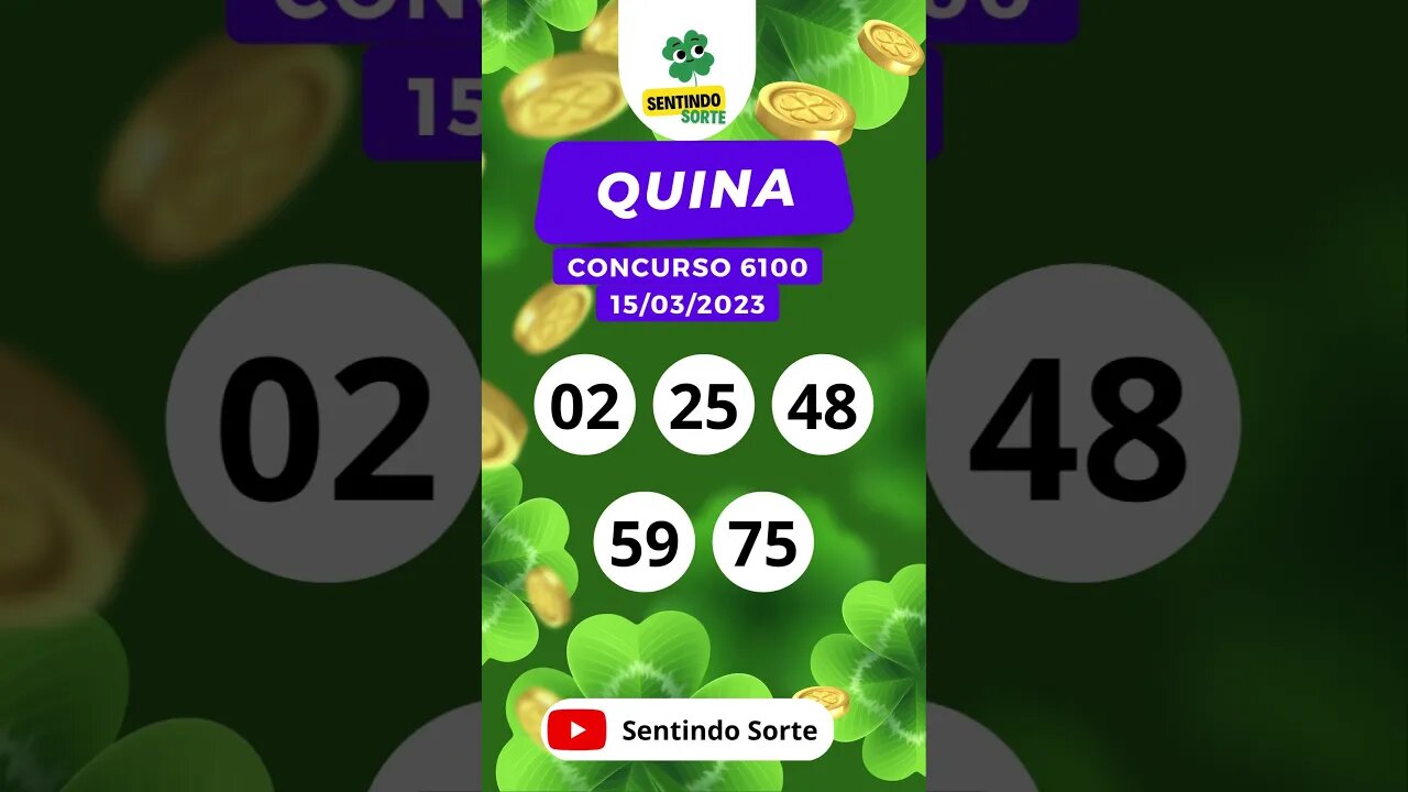 🍀 Resultado QUINA 6100 | Sentindo Sorte #shorts