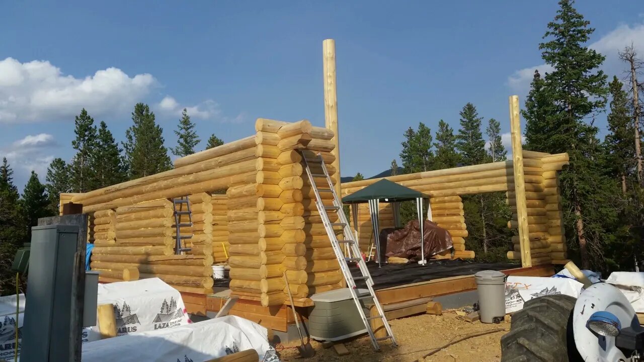 Colorado Log Home Build S3E5 Starting the Log Walls