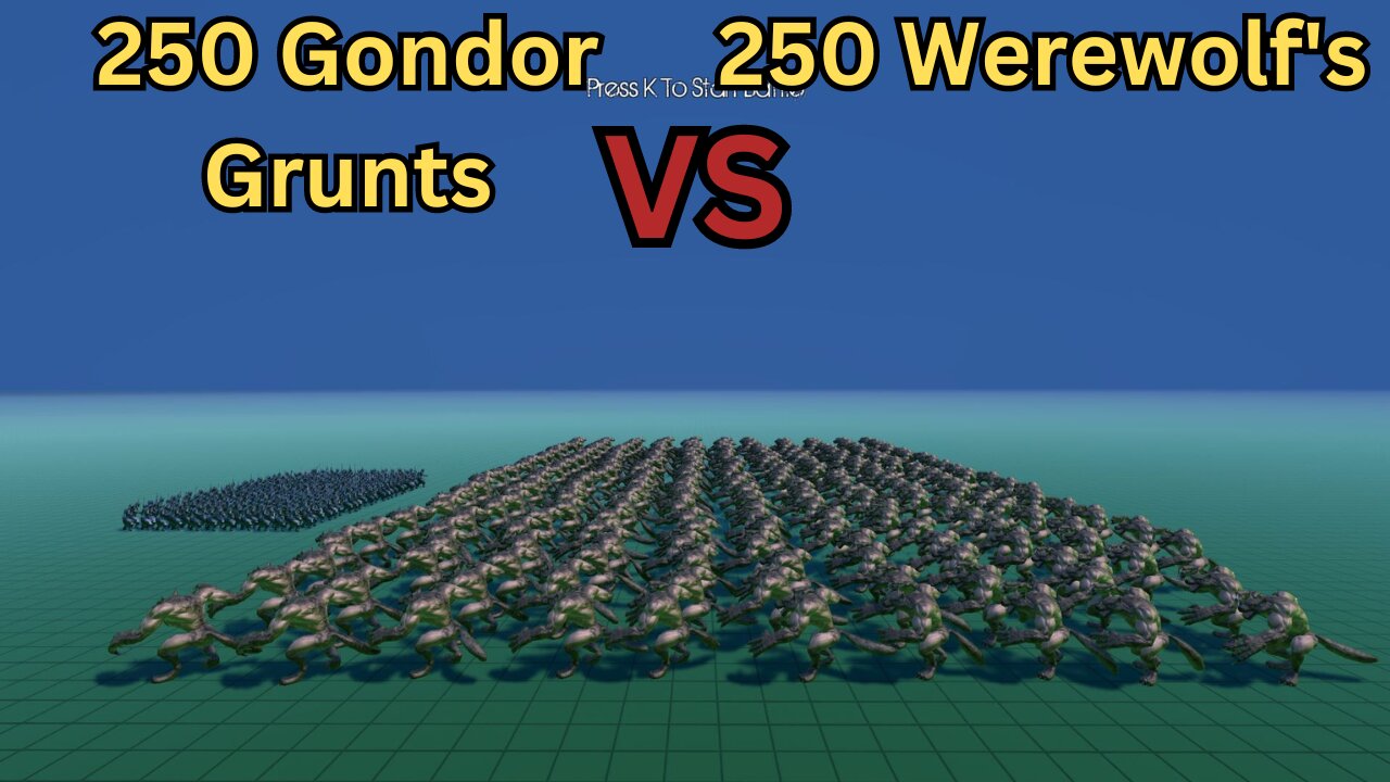 250 Gondor Grunts Versus 250 Werewolf's || Ultimate Epic Battle Simulator