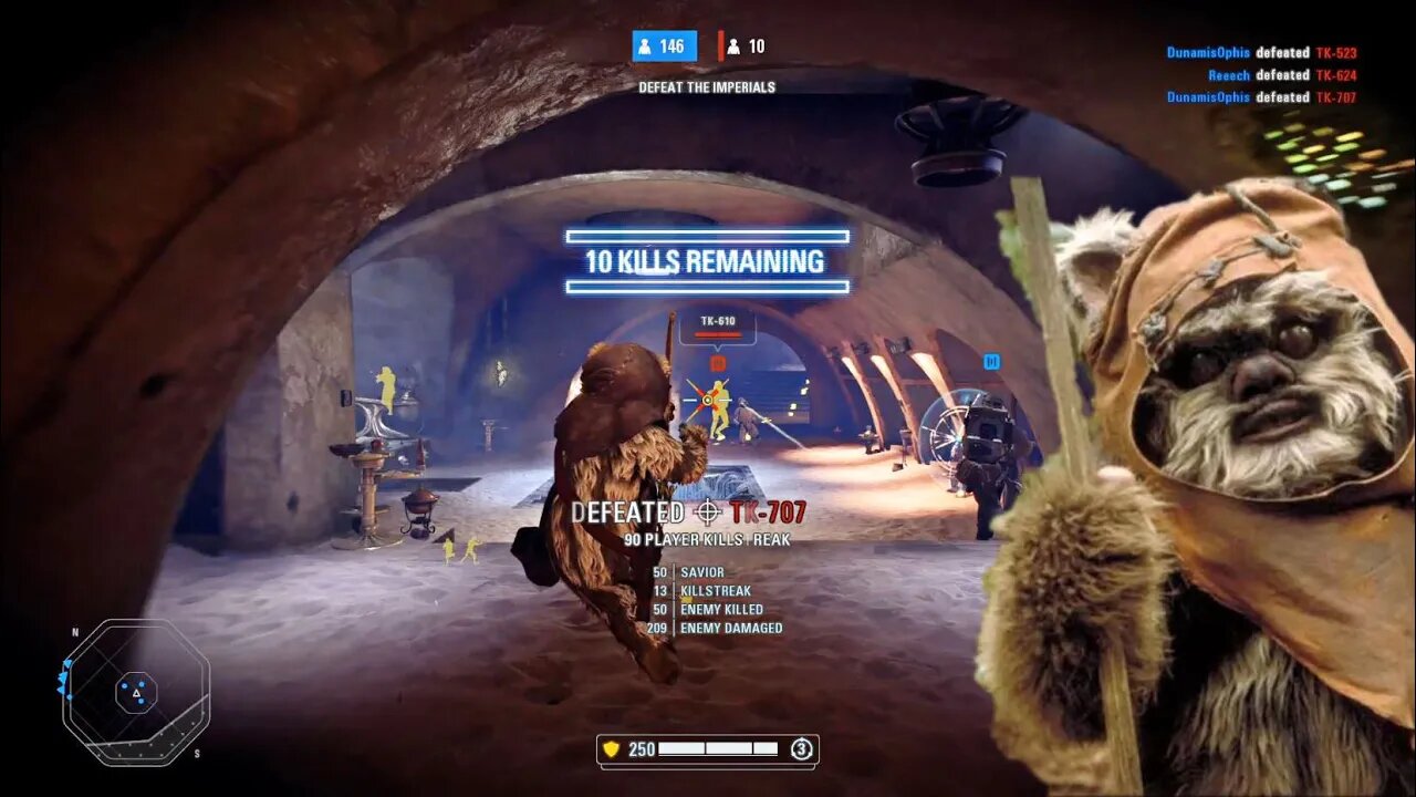 Pro EWOK! 95 Killstreak Team Deathmatch! Tatooine Jabba's Palace - Bow & Arrow is Strong in This One