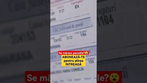 Se măresc pensiile? #shorts