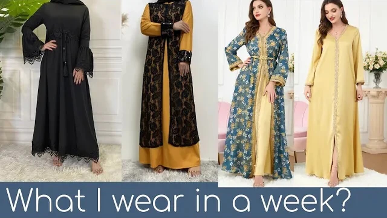 Women's Muslim Clothing Set Robe arabic Abaya Fashion Women's Lace Splice Lace Up Dress #fashion