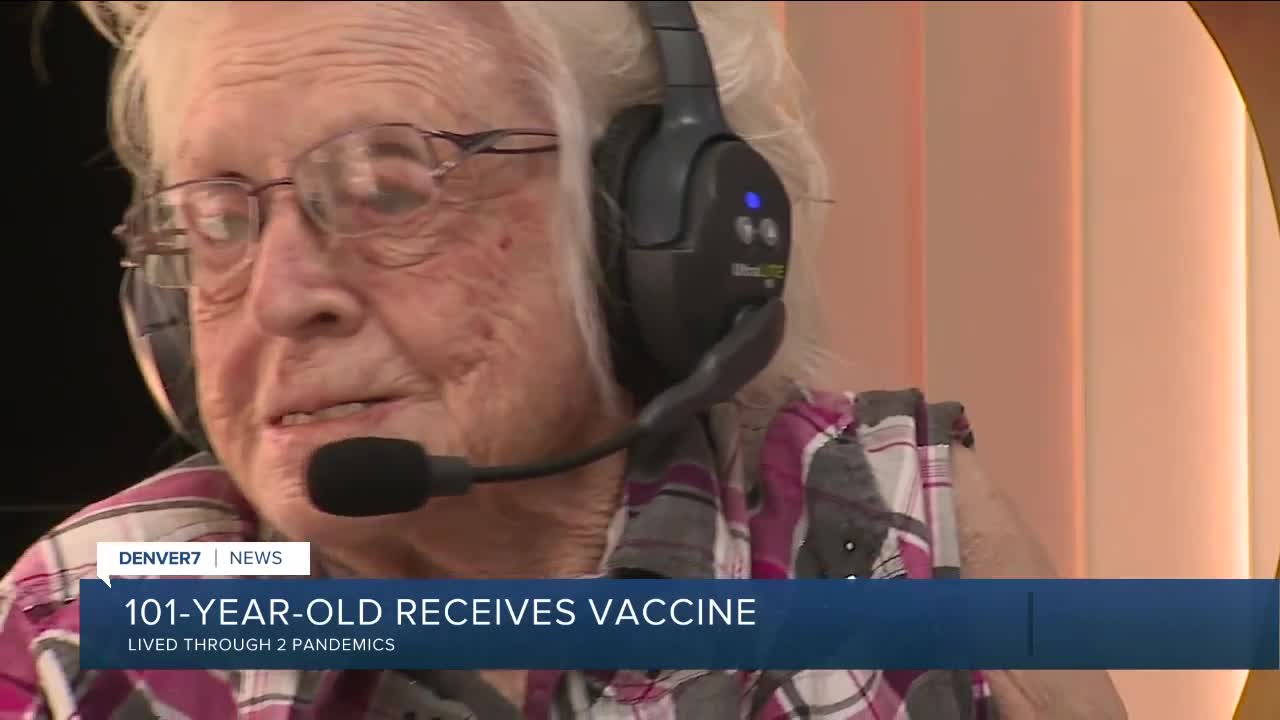 101-year-old receives vaccine at Cambridge Care Center in Lakewood