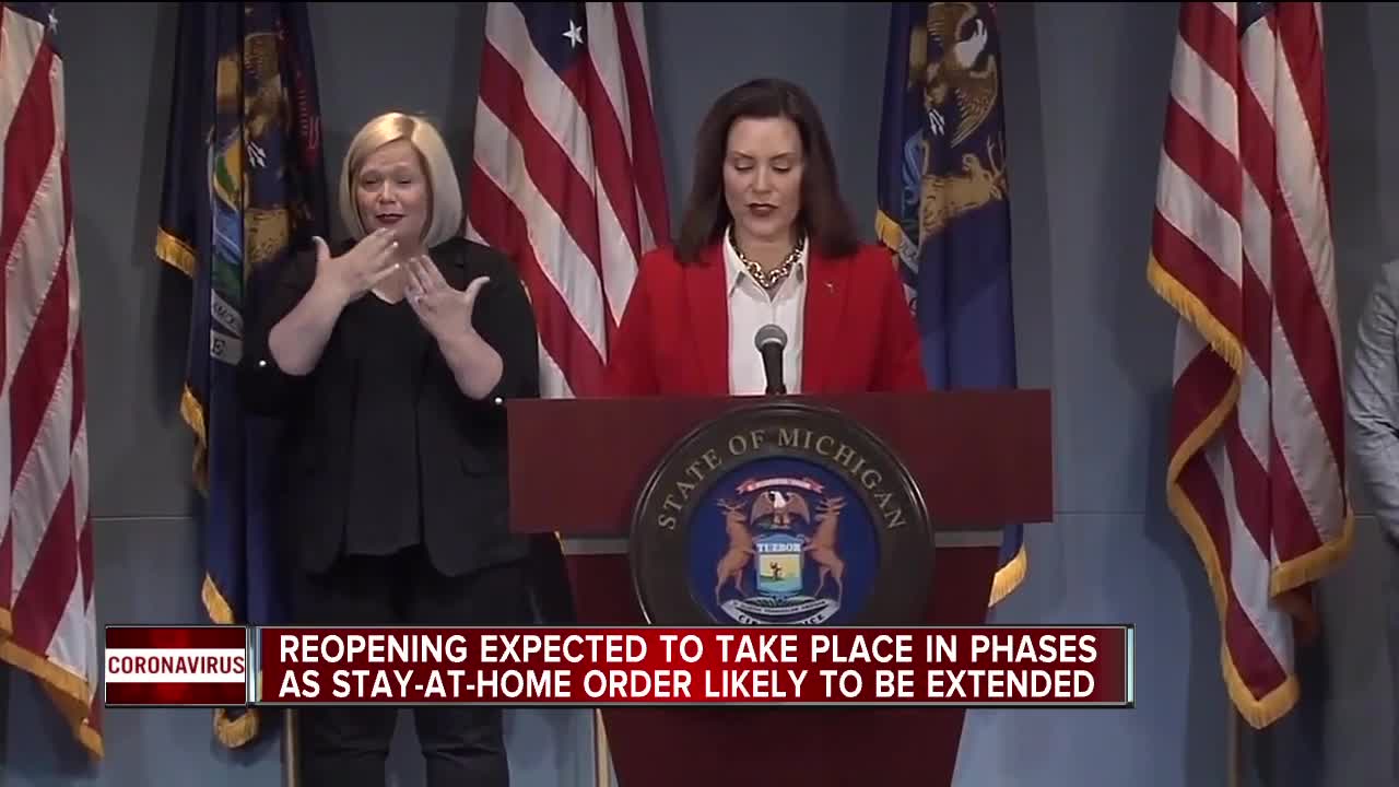 Reopening expected to take place in phases as stay-at-home order like to be extended in Michigan