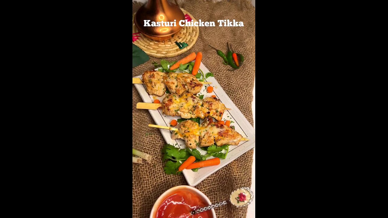 KASTURI CHICKEN TIKKA | #kasturichicken #chickenkabab #chickenskewers #cooking #kabab #desifood