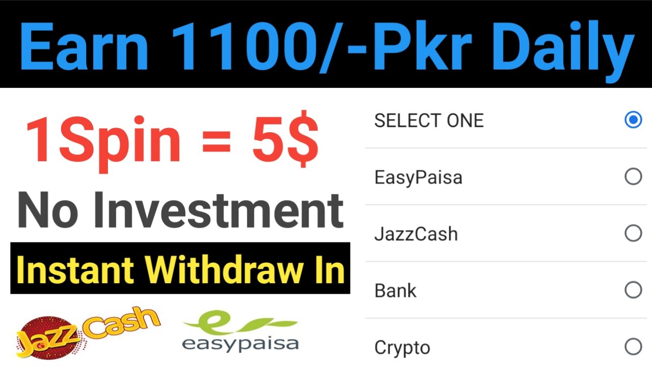 Earn 5$ Daily By Just Spin The Wheel | How To Earn Money Online In Pakistan Without Investment