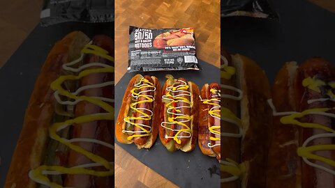 Grilled ​⁠slaters 50/50 Bacon and beef hotdogs