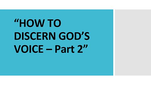 How to Discern GOD's Voice - Part 2 | Jubilee Worship Center