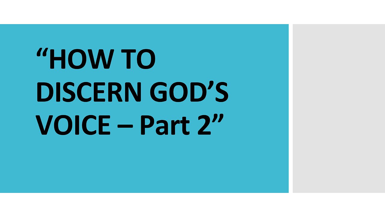 How to Discern GOD's Voice - Part 2 | Jubilee Worship Center