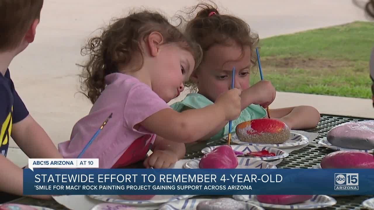 Rock painting project honors 4-year-old flood victim