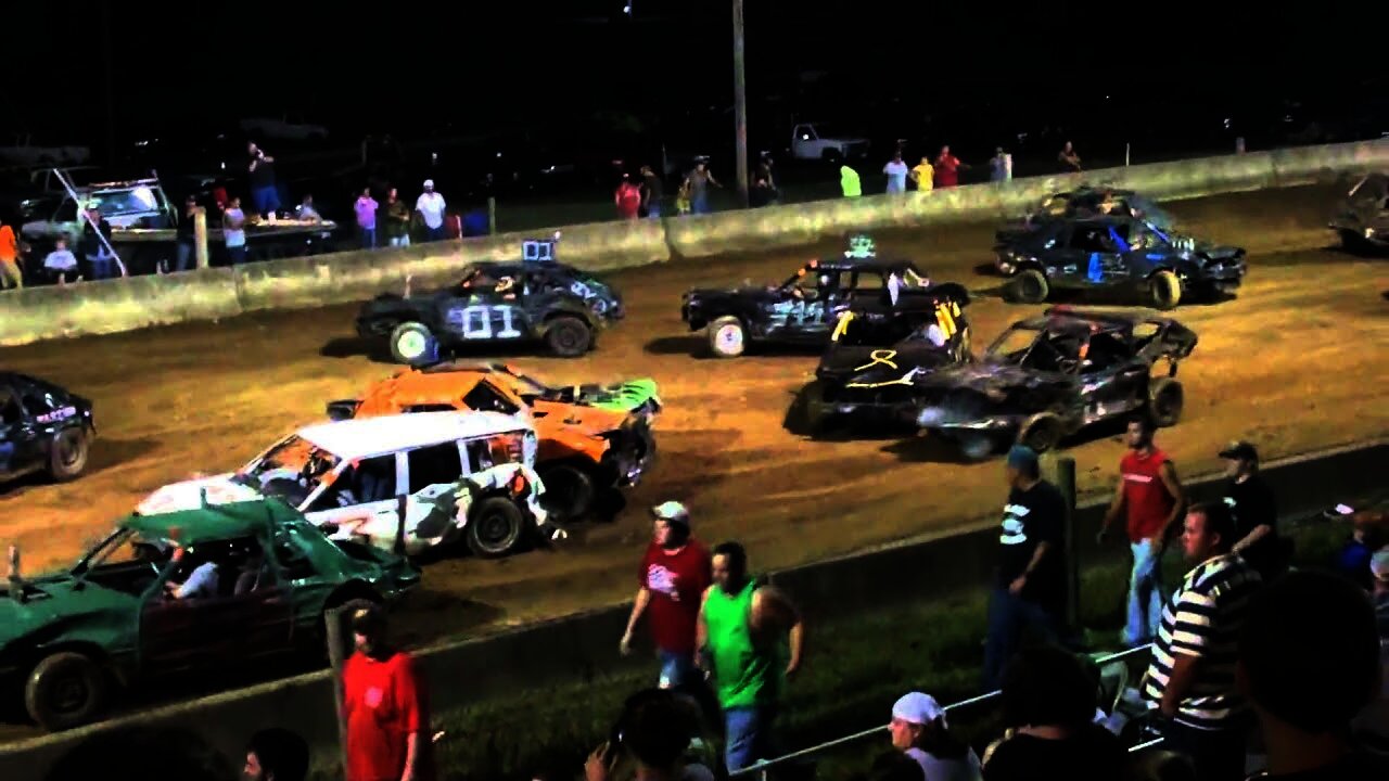 Relay For Life Boyle county Danville, KY Mini car demo derby 8-21-10 Feature pt 3