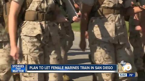 Plan to let female Marines train in San Diego