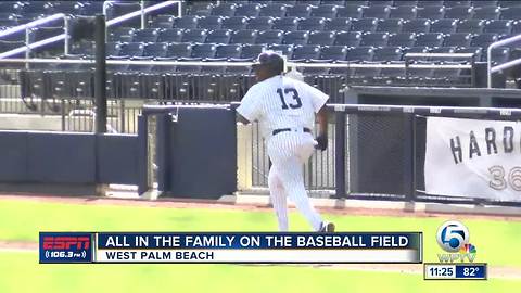 Former Yankee plays alongside son