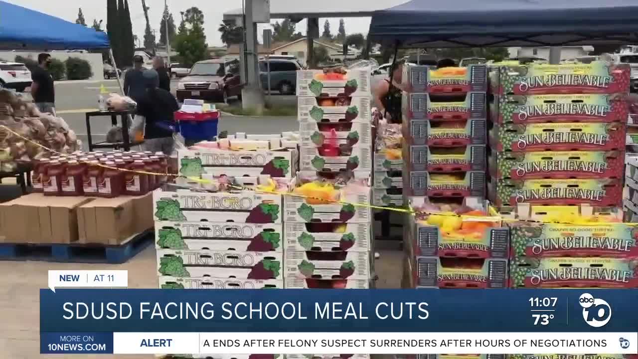 SDUSD facing school meal cuts